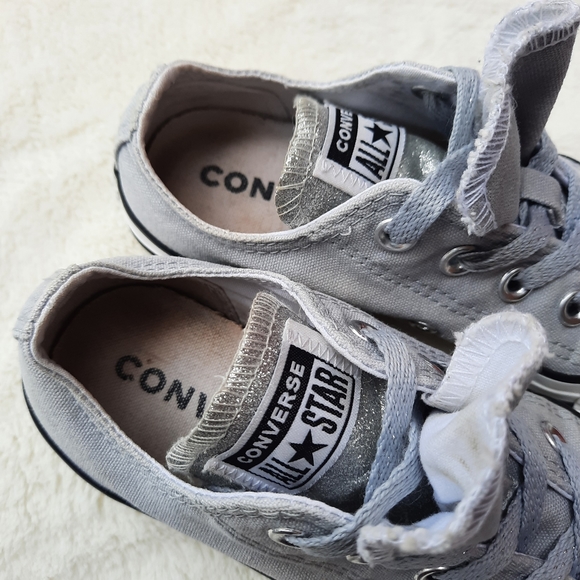 Converse Chuck Taylor All Star Low Top Sneaker Sparkle Double Tongue Gift - Picture 8 of 12